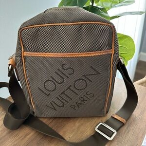 Louis Vuitton Gray and Brown Messenger Bag